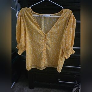 Steve Madden Floral Print Puff Sleeve Top - Sunflower BB DAKOTA